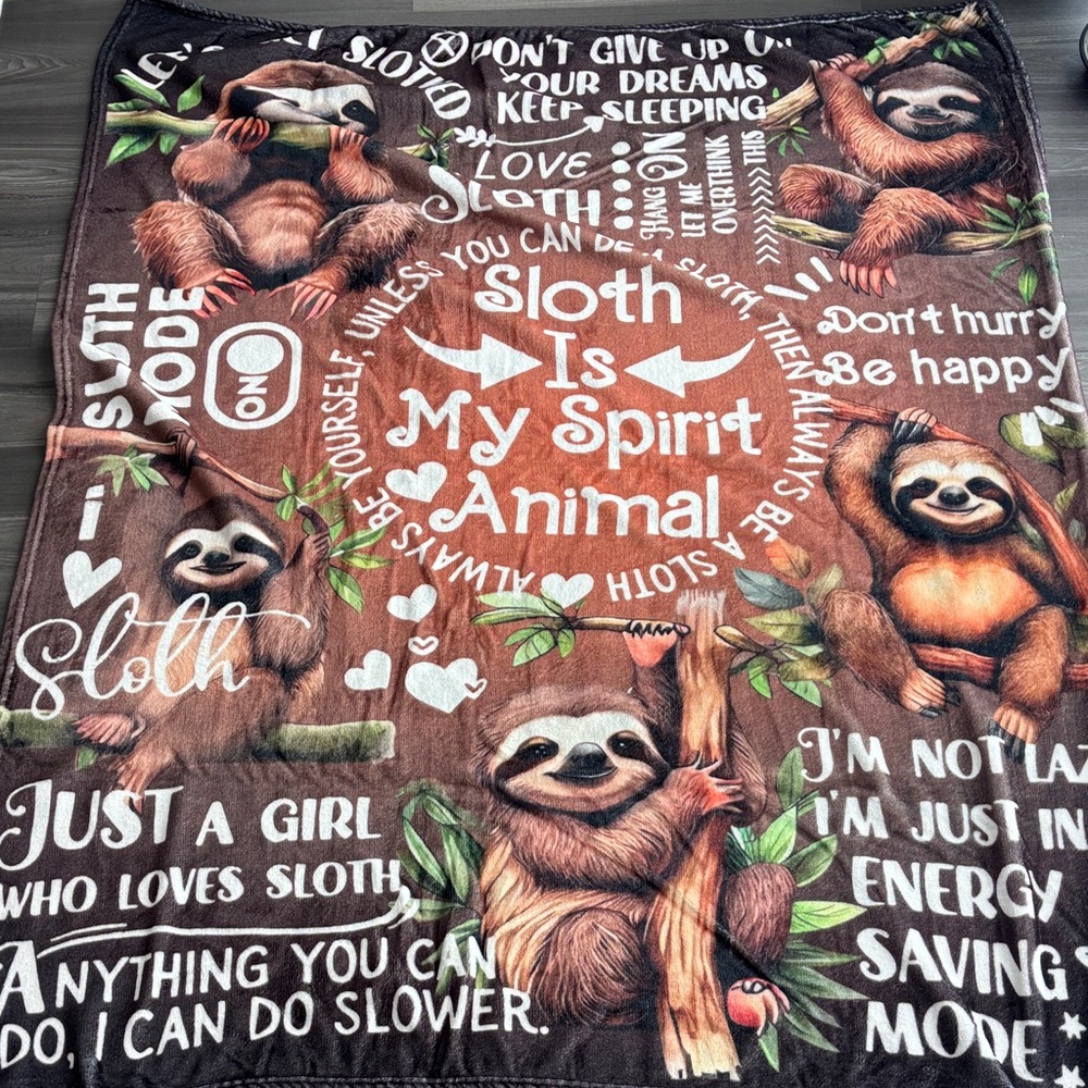 Sloth Print Blanket